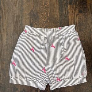 Kelly's Kids High Waist Striped Shorts with Pink Lobsters